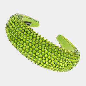 2/$22 Olive Green Faceted Bead Padded Headband